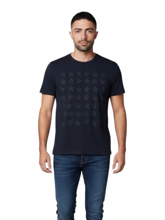 John Varvatos Other - John Varvatos USA Navy Star Print T-Shirt Mens Medium Short Sleeve Graphic Tee